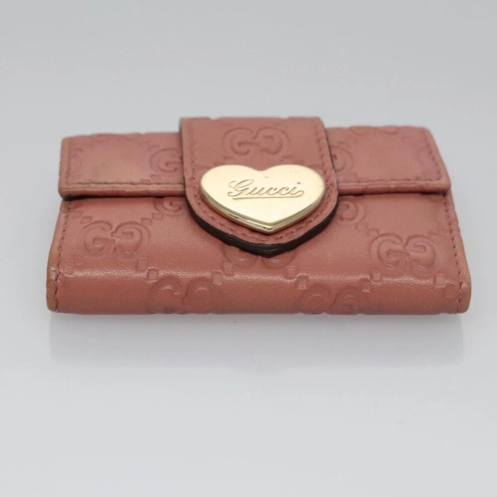 GUCCI GG Canvas Guccissima Key Case Leather Pink 203551 Auth am7751 - Picture 3 of 14